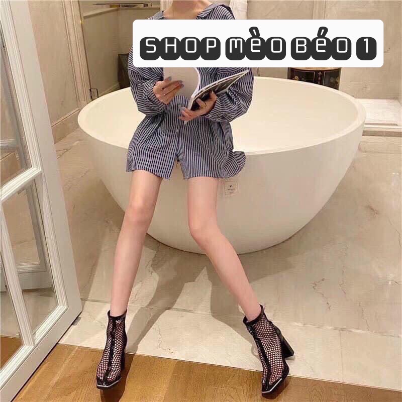 Bốt boot lưới mõm kim loại đế trụ fullbox quảng châu cao cấp