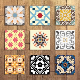 Decal gạch bông ô lẻ trang trí 20x20 cm, trang trí dán điểm nhấn