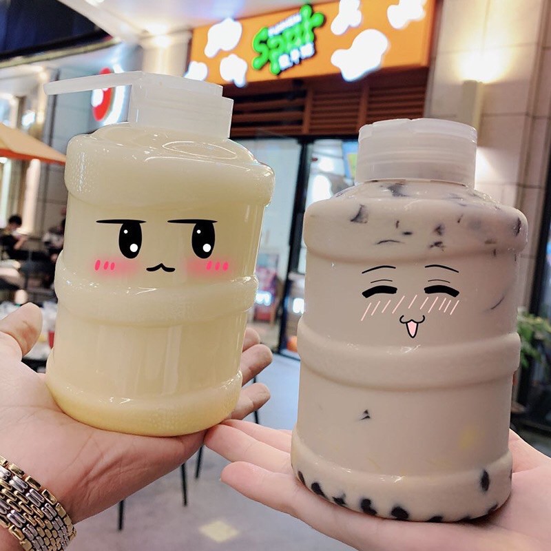Ly nhựa cute đựng đồ uống trà chanh, trà sữa 500ml