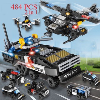 [484 CT-HỘP GIẤY] BỘ ĐỒ CHƠI XẾP HÌNH LẮP GHÉP OTO CẢNH SÁT - 32 Tạo Hình