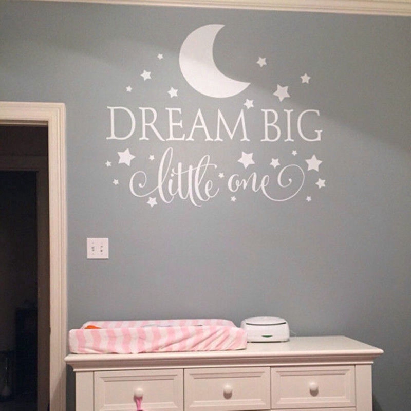 Miếng dán trang trí tường in chữ &quot;Dream Big Little One&quot;