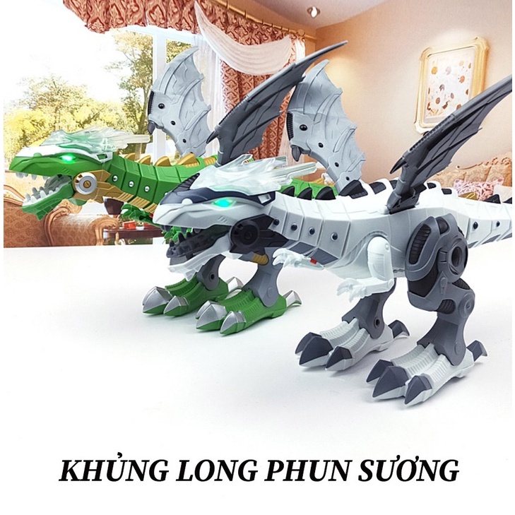 Đồ chơi Khủng Long Robot Phun Nước Lửa Điện cho bé trai có Pin - Tặng kèm pin