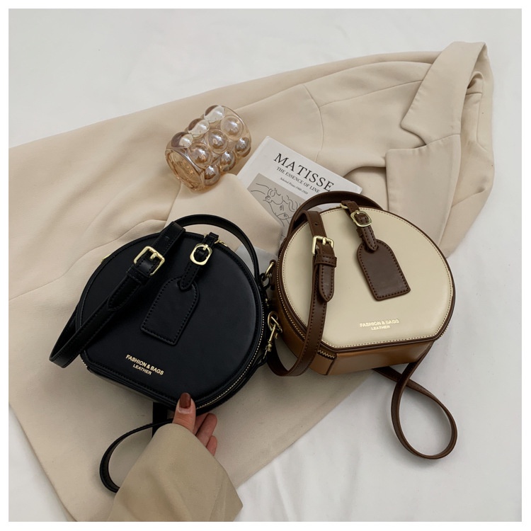 Túi Xách JASMIN NOIR Da PU Phối Khóa Tròn Phong Cách Retro Cho Nữ