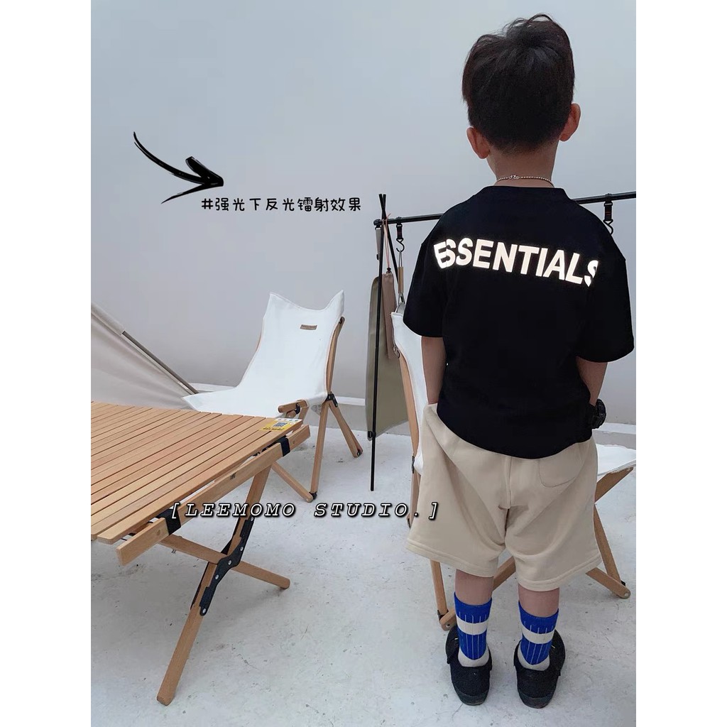 Áo thun tay lỡ unisex Essentials phản quang cho bé ,Samyy_vn