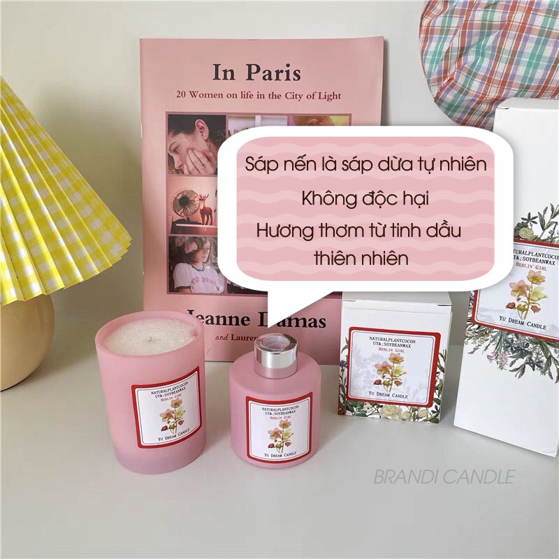 Nến thơm không khói yu dream candle hũ sắc màu