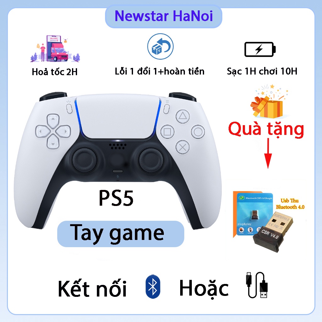 🔥Tặng USB Bluetooth🔥Tay Cầm Chơi Game PS5 Full Skin FiFa Online 4 Dành cho PC / Laptop / TV Android...
