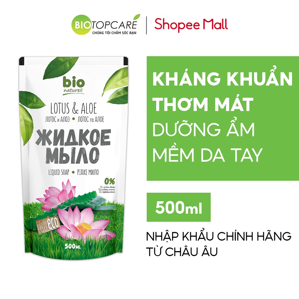 Xà phòng rửa tay Bio Naturell hương hoa sen và lô hội 500ml - Date 10/2022