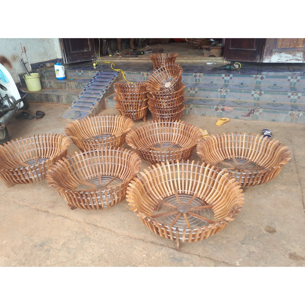 CHẬU LAN GỖ CĂM XE - PHI 60CM