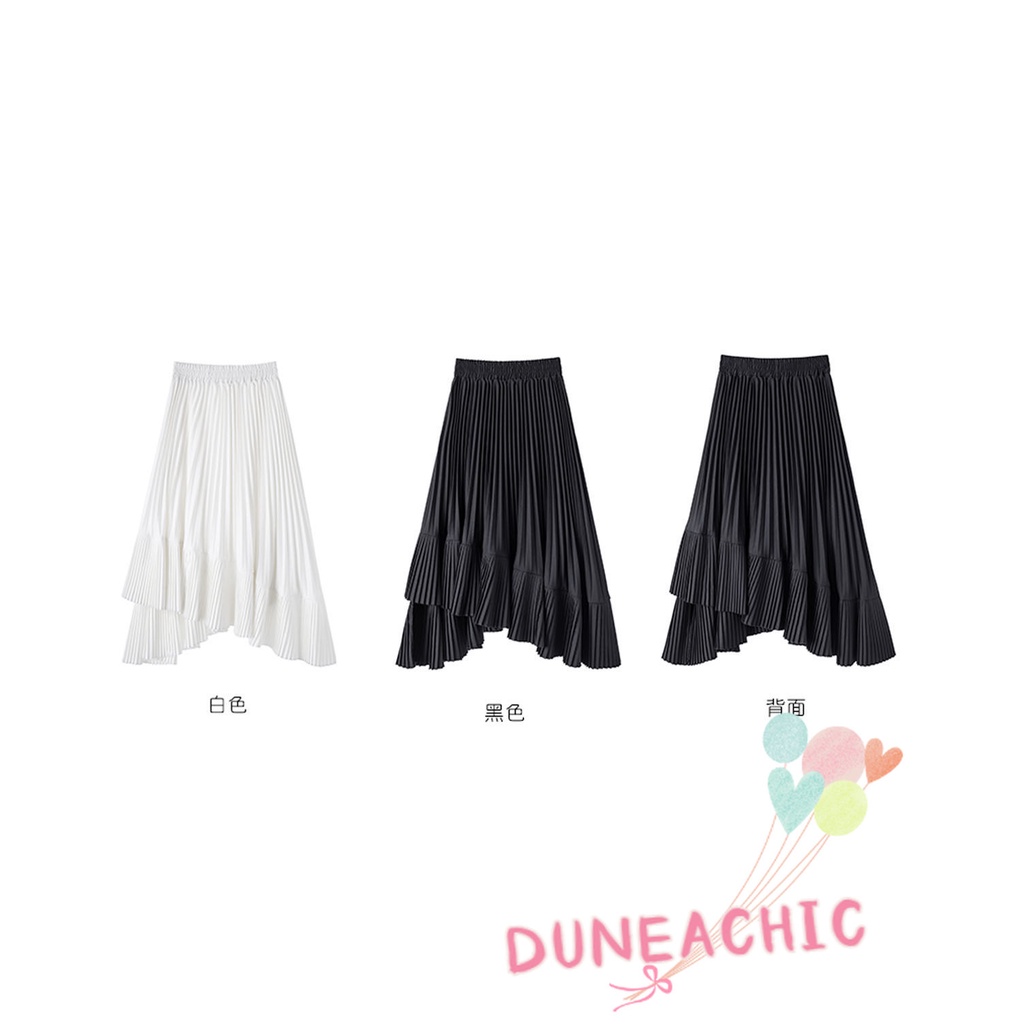 DUNEA Chân Váy Chiffon Xếp Ly Lệch Tà Thời Trang Cho Nữ