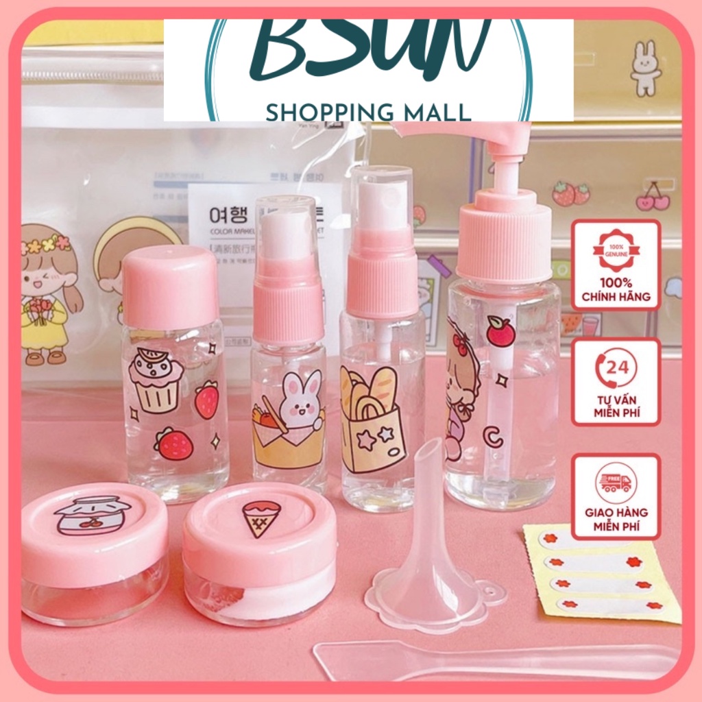 Lọ Chiết Mỹ Phẩm, Dầu Gội, Sữa Tắm Mini Tiện Lợi Du Lịch Nhiều Họa Tiết Dễ Thương (giao mẫu ngẫu nhiên)