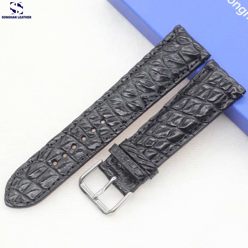 Dây Đồng Hồ Size 22mm,20mm, Dây Da Đồng Hồ Gai Chân Cá Sấu Gắn Chốt Thông Minh+Khóa Kim ,BẢO HÀNH 6 THÁNG