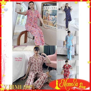 Đồ Bộ Nữ Mặc Nhà Pijama  Mặc Nhà Quần Dài Lụa Thái Cao Cấp MOMOSASHOP