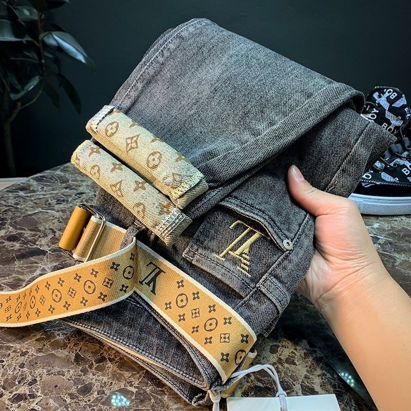 Quần jean dài dáng ôm co giãn thời trang xuân thu Hàn Quốc mới