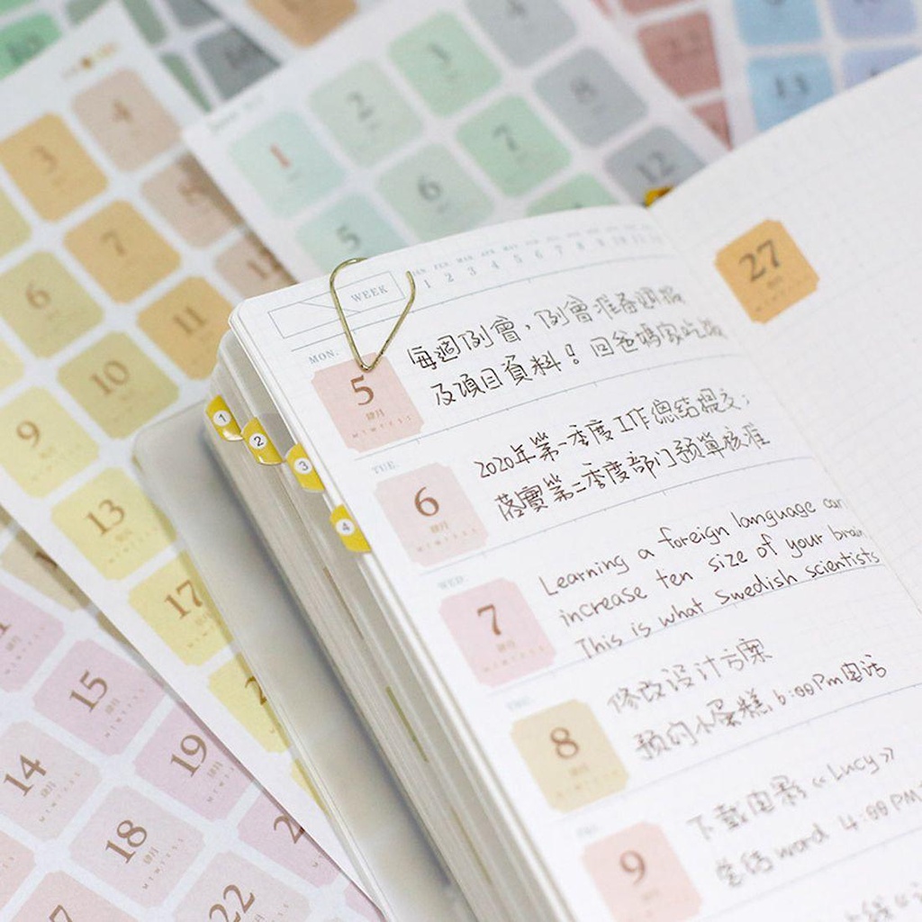 Miếng Dán Trang Trí Sổ Lưu Niệm Toàn Diện 365 Ngày Tiện Dụng DIY