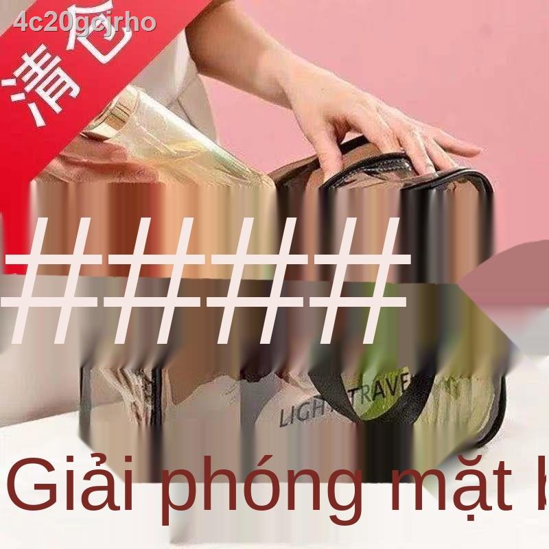 Túi đựng mỹ phẩm xách tay nữ màu đỏ ròng trong suốt không thấm nước du lịch Tieshan nam vệ sin