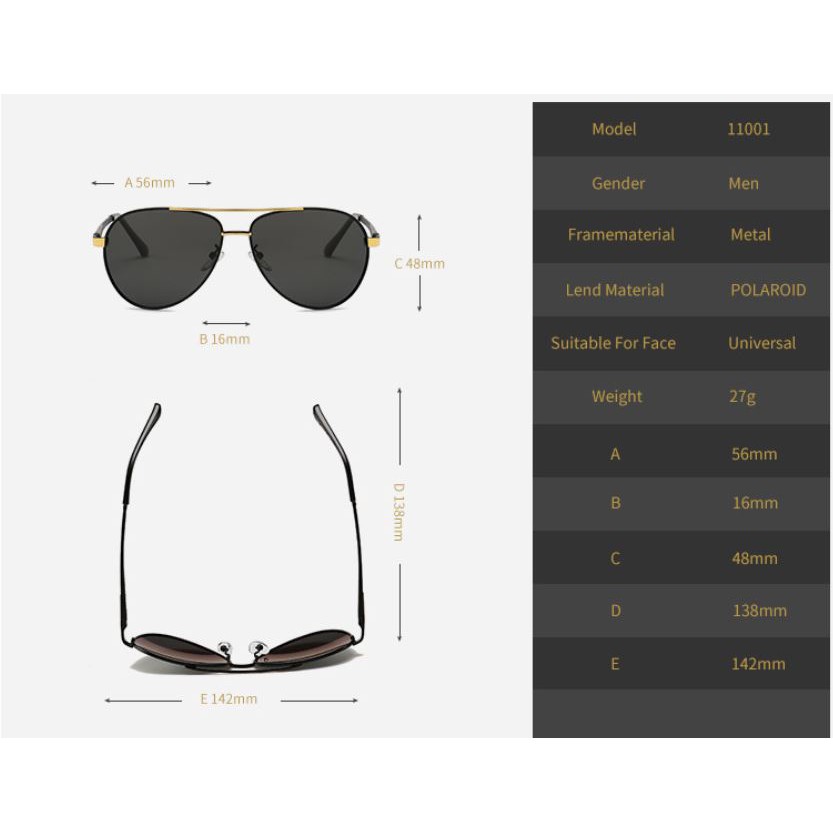 Kính mát nam Shy Bird 1001 cao cấp