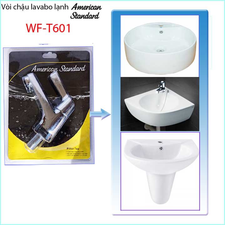 Vòi chậu rửa mặt American Standard chính hãng WF-T601, vòi lavabo thiết kế mới xả nước mạnh siêu bền