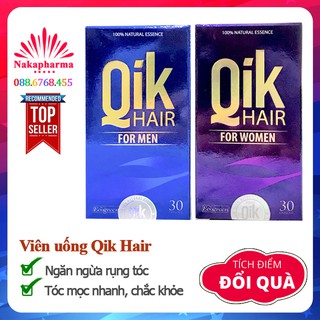 ✅ [CHÍNH HÃNG] Viên uống Qik Hair | Kích thích mọc tóc, ngăn rụng tóc, hói đầu, giúp tóc mọc nhanh Qikhair