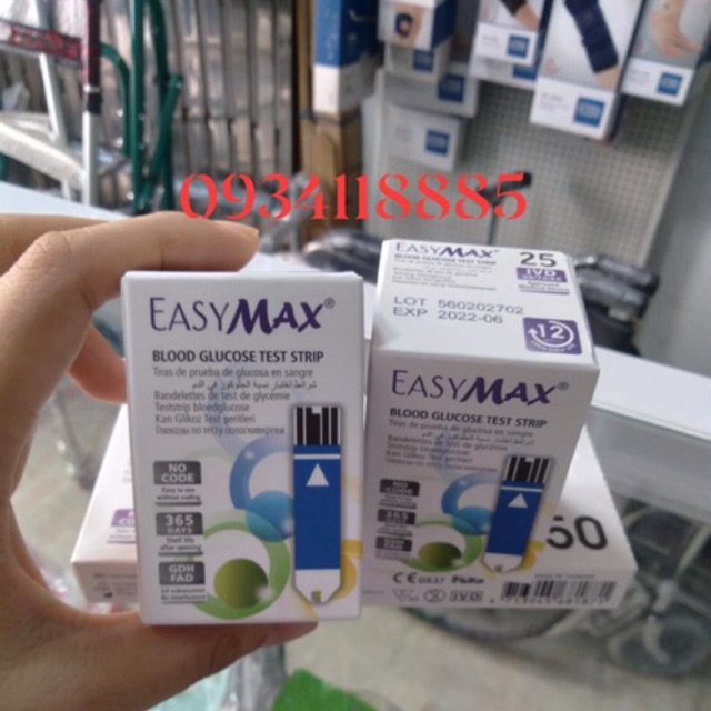 Que thử đường huyết easy max( Mini,Mu) lọ 25 que (chất lượng cao)