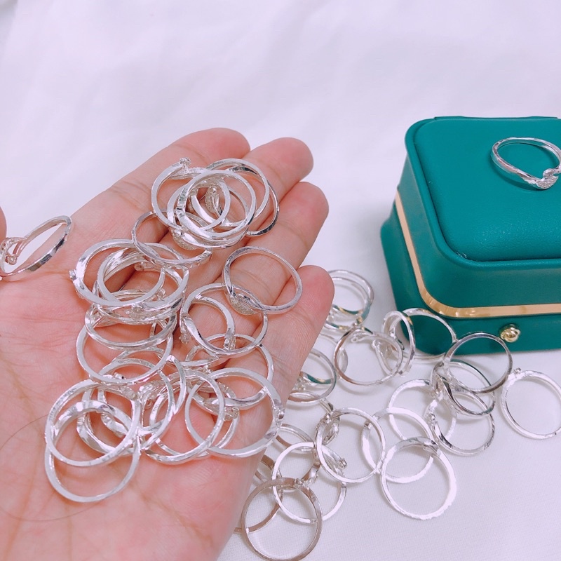 Xả nhẫn nữ bạc ta giá rẻ, nhẫn bạc thân dày dặn sáng đẹp - bạc Bibi