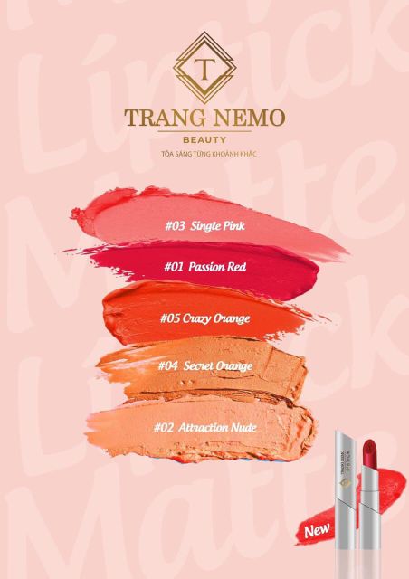 Son trangnemo ( màu hồng baby) single pink