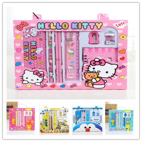 HELLO KITTY DORAEMON Bộ Dụng Cụ Học Tập 8 Trong 1 Cho Bé