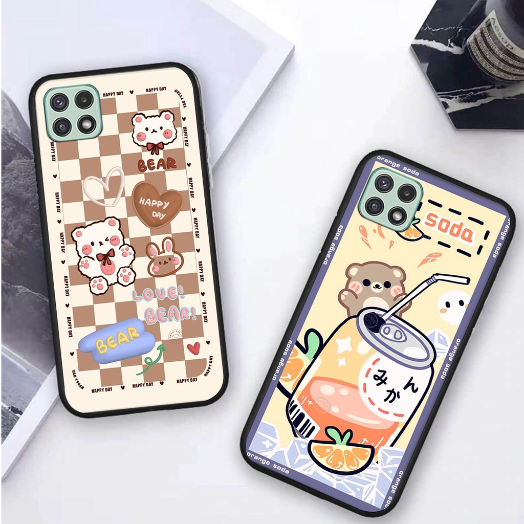 Ốp lưng Samsung A22 5G in hình 3D GẤU cute be@r, soda, happy day cực hot ,thời thượng