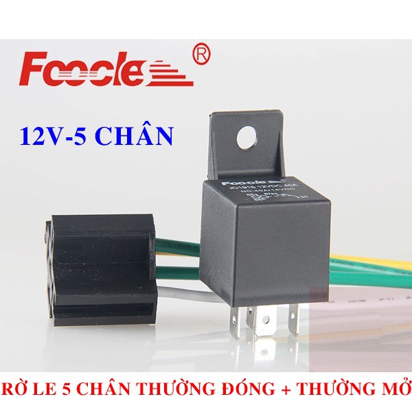 Combo rờ le 12V 4 chân (thường đóng) hoặc 5 chân 40/30A + đế gắn rờ le (thường đóng + thường mở)