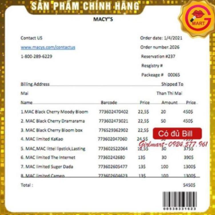 Son Mac hoa anh đào Balck Cherry phiên bản giới hạn mới nhất 2021 | BigBuy360 - bigbuy360.vn