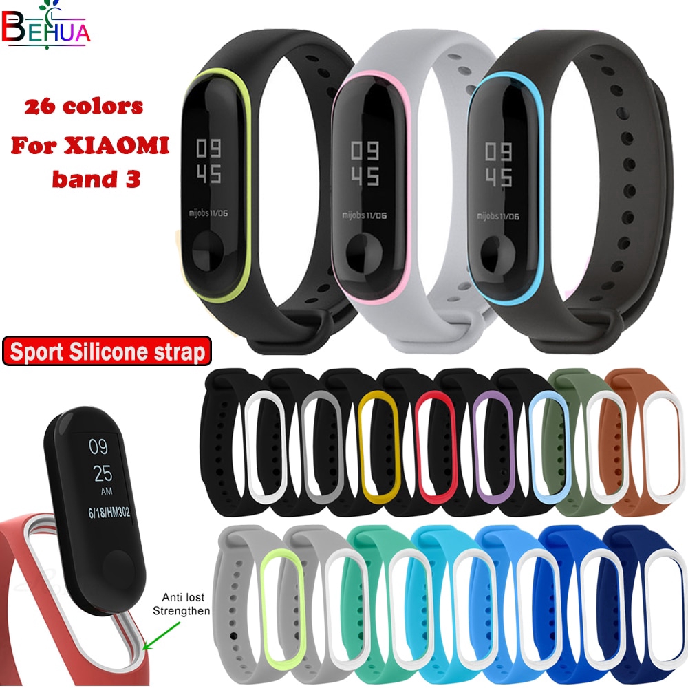 Dây đeo có khung silicon thay thế cho vòng đeo tay thông minh Xiaomi Mi Band 3 / Mi Band 4