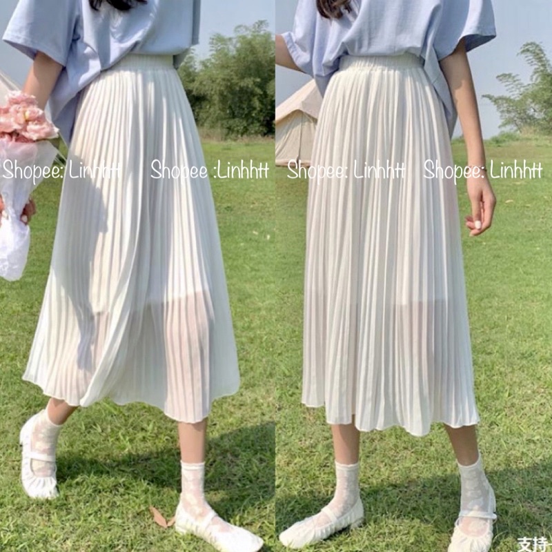 HÀNG LOẠI 1Chân váy dáng dài dập ly BASIC ULZZANG HÌNH THẬT SỈ SLL