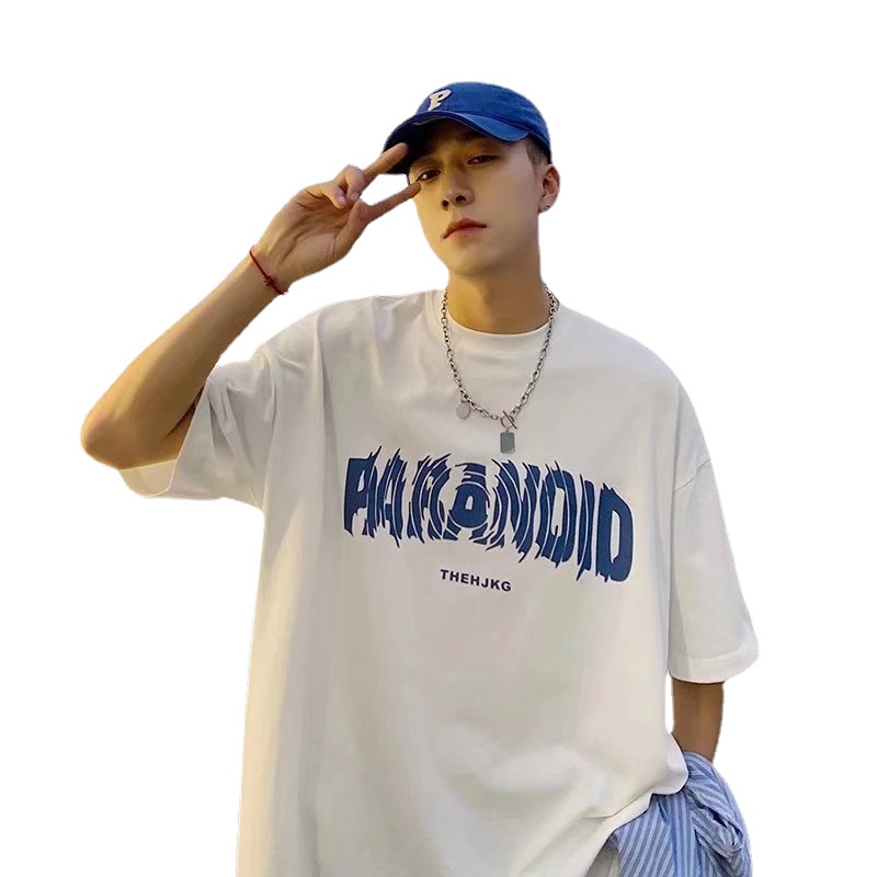 Áo Thun Tay Ngắn Dáng Rộng In Chữ Cỡ Lớn M-8XL Thời Trang Mùa Hè Phong Cách Hàn Quốc Cho Nam