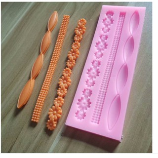 Khuôn Silicone Viền Hoa Cong 3 Kiểu