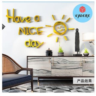 Sẵn-tranh dán tường trang trí chữ have a nice day mica 3d