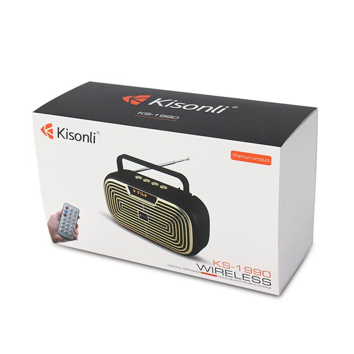 Loa bluetooth Kisonli KS-1990 tích hợp anten, kèm romote, hỗ trợ thẻ nhớ/ USB/ FM/ AUX (Màu ngẫu nhiên)