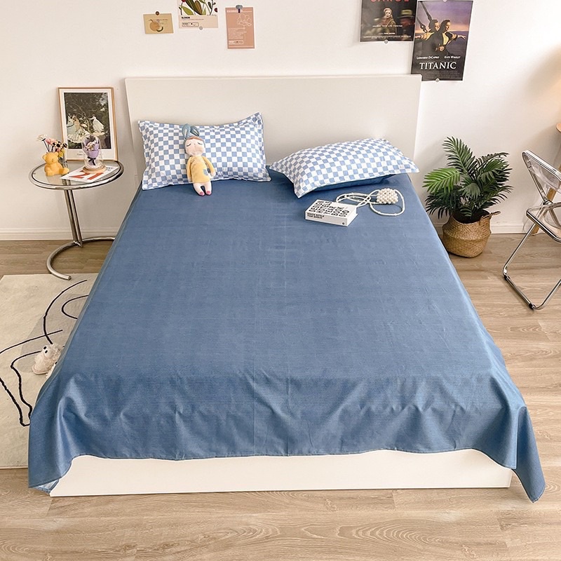 Chăn Ga Gối Đệm ❤️ cotton poly đủ size đệm họa tiết kẻ nhập khẩu phong cách Hàn Quốc Mượt Decor