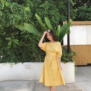 Váy Maxi vàng chanh