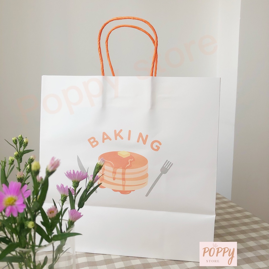 TÚI GIẤY CÓ QUAI ĐỰNG QUÀ, ĐỰNG BÁNH - MẪU BAKING - DỄ THƯƠNG - POPPY STORE