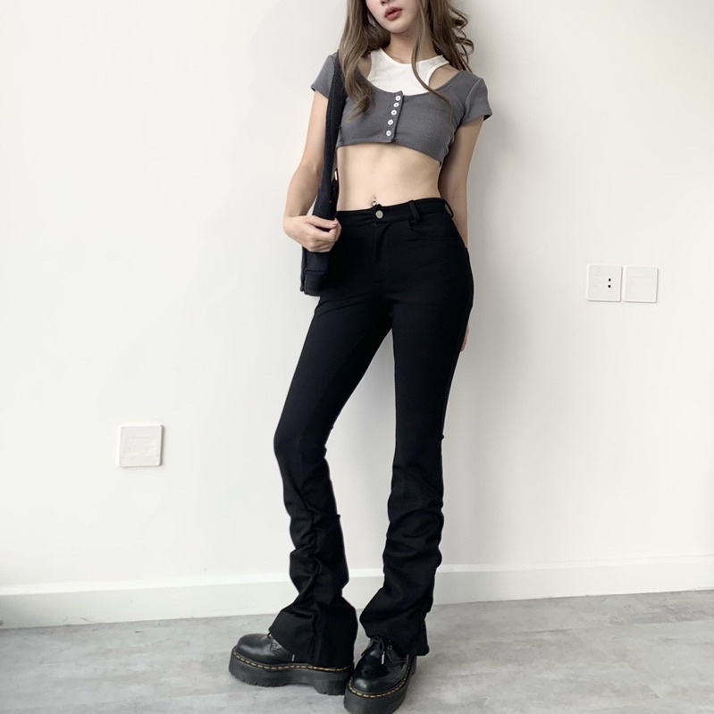 GILL BABY | Quần legging lưng cao ống nhún trendy