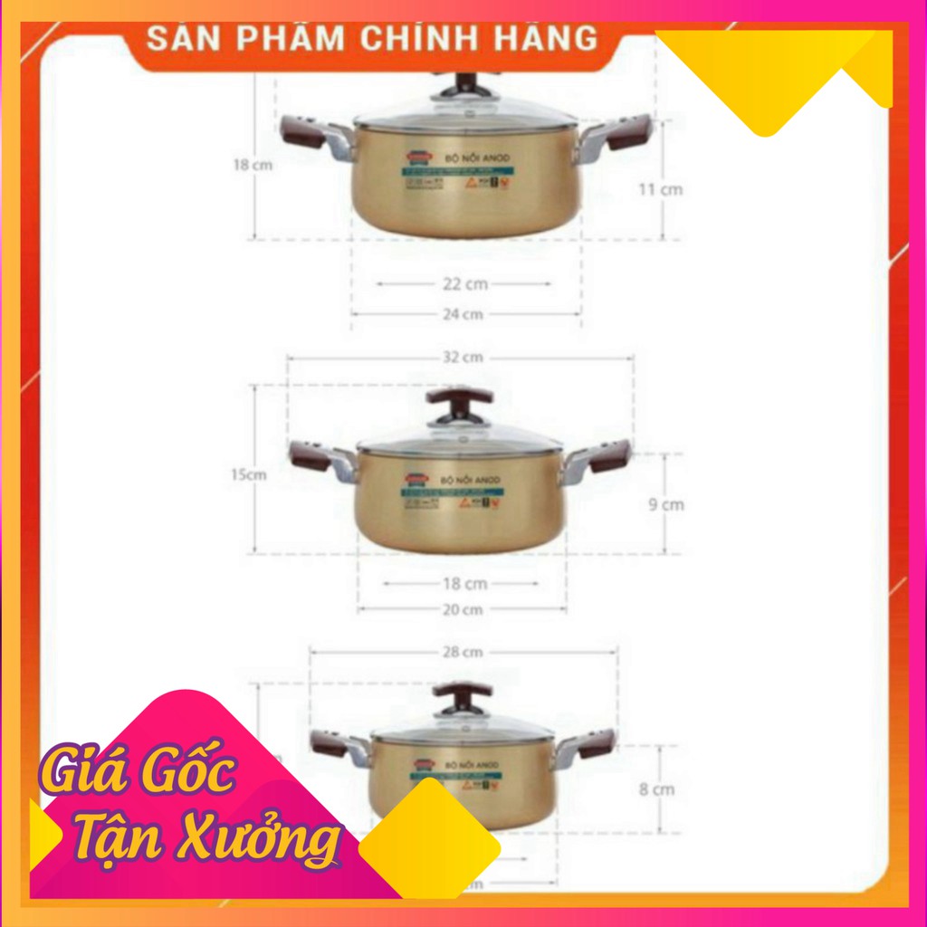 @ FREE SHIP VÔ ĐỊCH GIÁ ] Bộ nồi. Bộ 3 nồi Anod SUNHOUSE SH6634 size : 16- 18-24cm mới nhất giá tốt chỉ có ở tiện ích sh