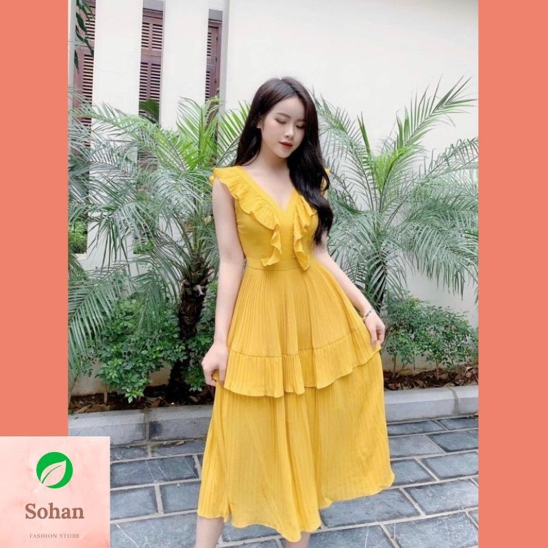 Váy xòe Maxi 2 tầng hở lưng  - Đầm MAXI đi biển thiết kế - Hàng cao cấp| FREESHIP TOÀN QUỐC | BigBuy360 - bigbuy360.vn