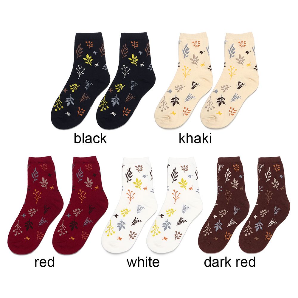 Đôi vớ cotton in họa tiết lá phong cách Harajuku Nhật Bản thời trang thu đông