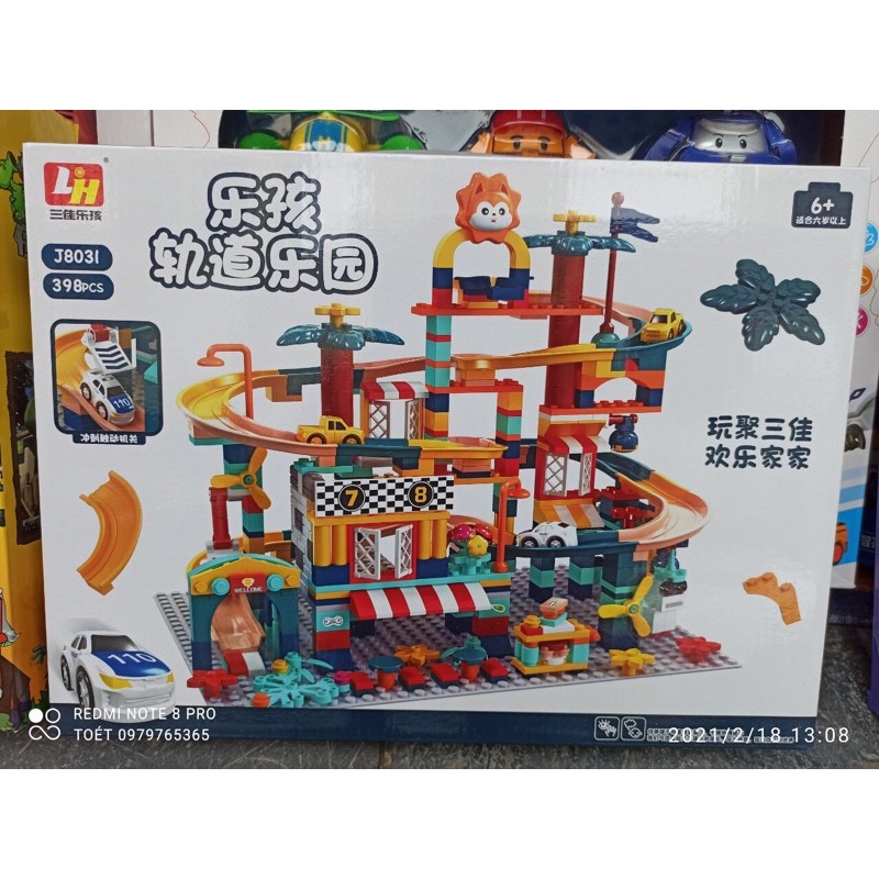 Bộ lego cầu trượt bi lăn gạch vòng quay mặt  trời ( tặng đế ghép)