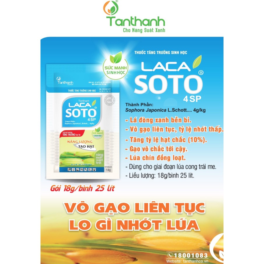 Phân bón lá, sinh trưởng LACASOTO 18g
