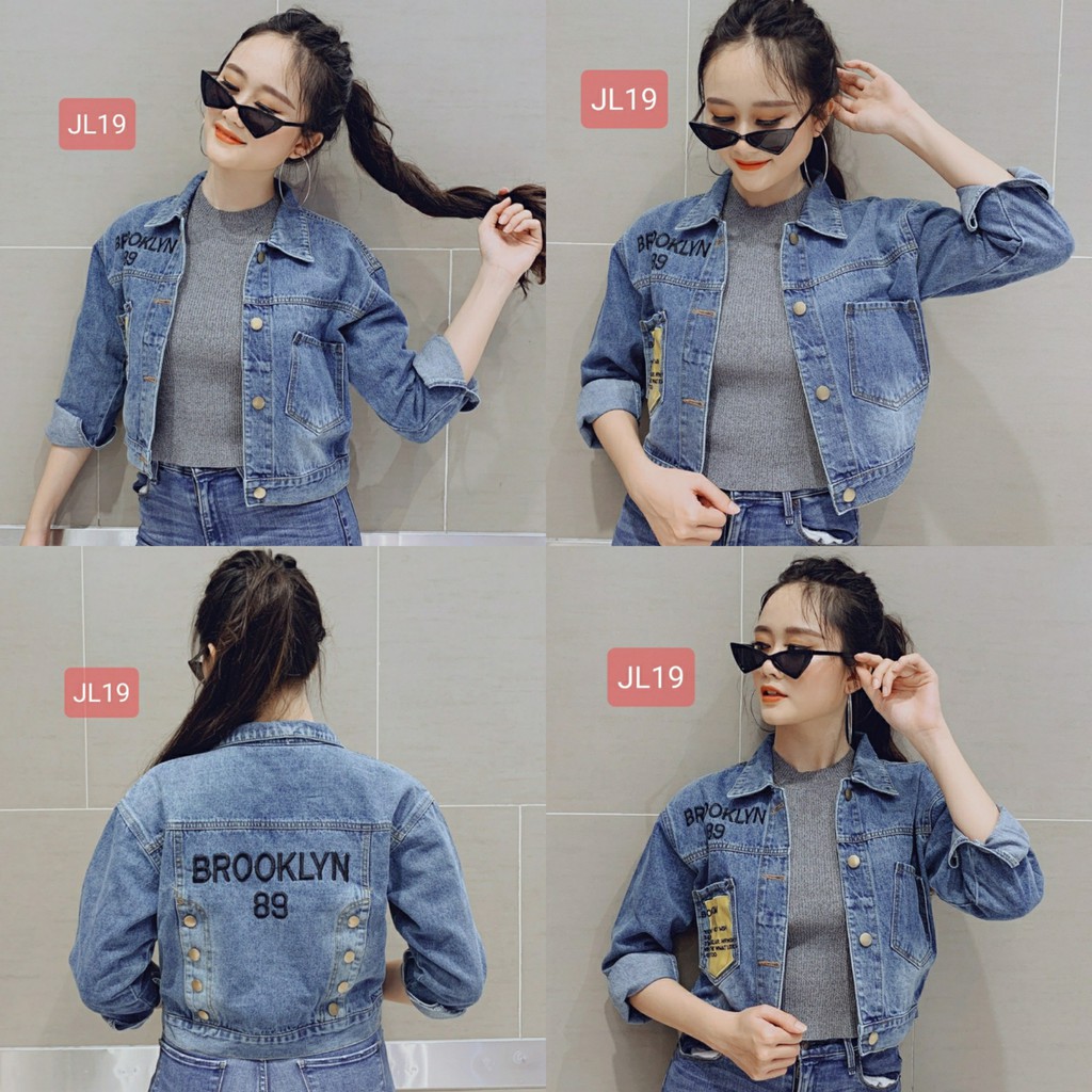 Áo Jean Lửng Nữ Thiết Kế Đẹp Lạ Áo Bò Chất Vải Denim Cao Cấp Sang Xịn Jl19