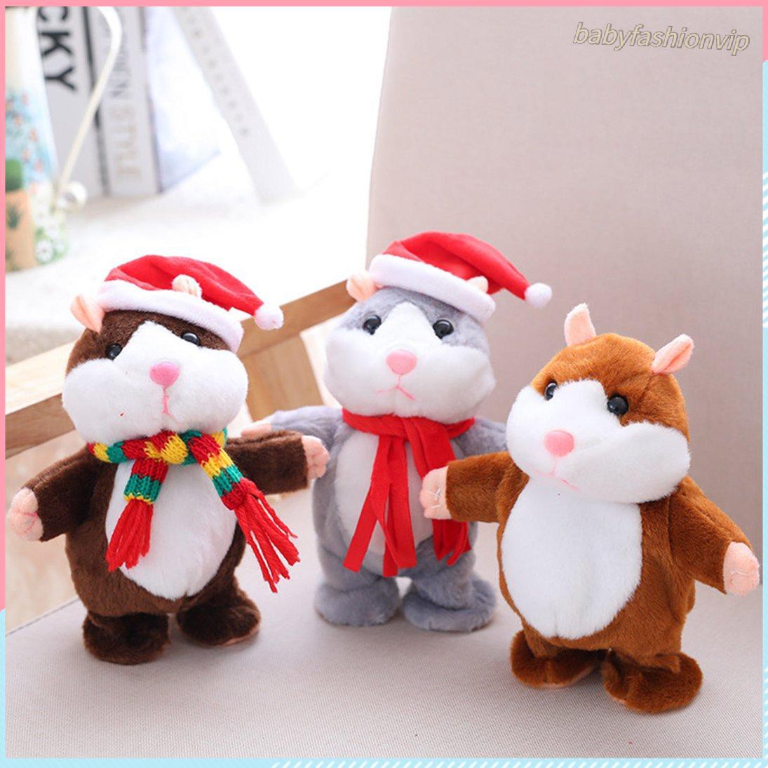 Hoạt Hình Búp Bê Nhồi Bông Hình Ông Già Noel / Chuột Hamster Biết Nói Dễ Thương