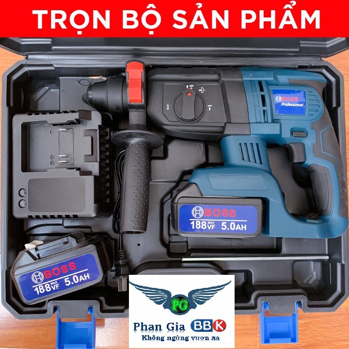 Máy khoan đục bê tông dùng pin 188V BOSH 3 chức năng FULL HỘP - Bảo hành toàn quốc 12 tháng
