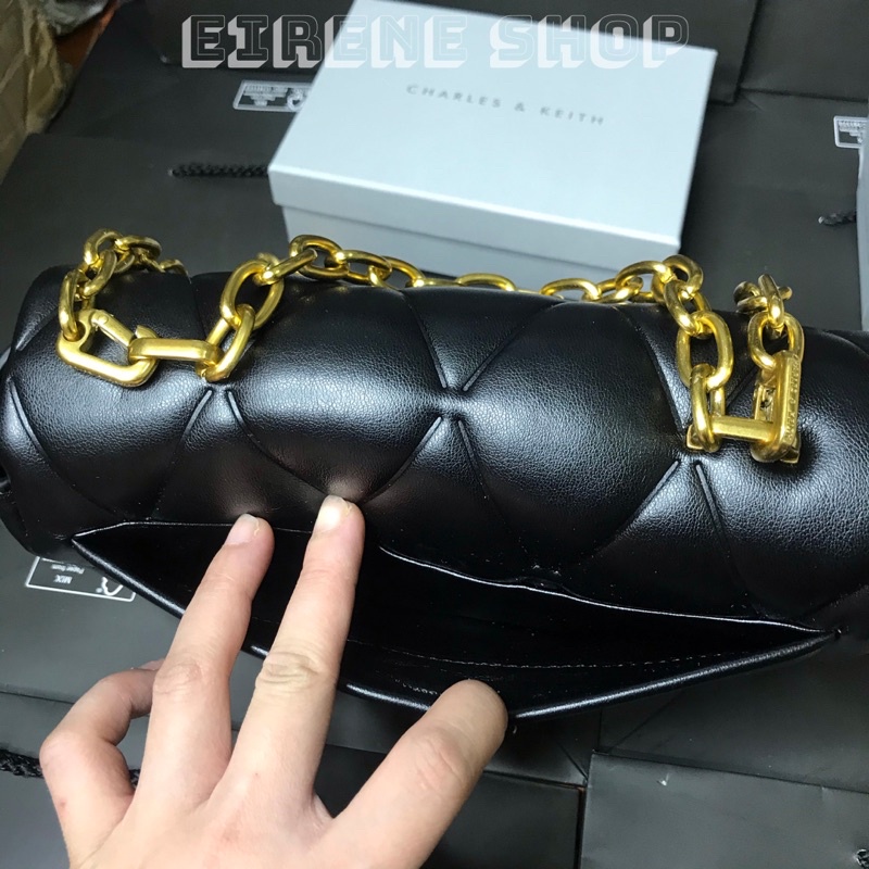 Túi CNK Trám Ô To Da Mềm Dây Xích Candy Chain Handle Quilted Bag