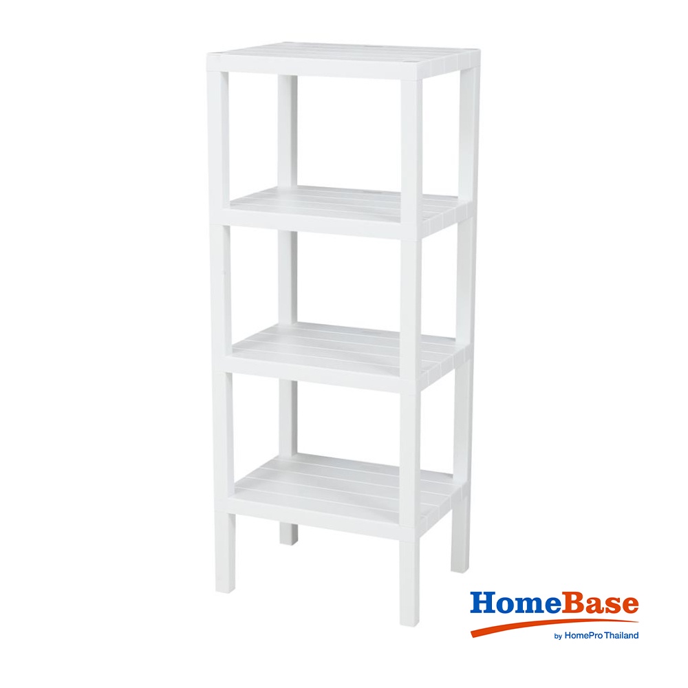 HomeBase STACKO kệ nhựa 4 tầng vân giả gạch BRICK Thái Lan W30xH100xD40cm màu trắng