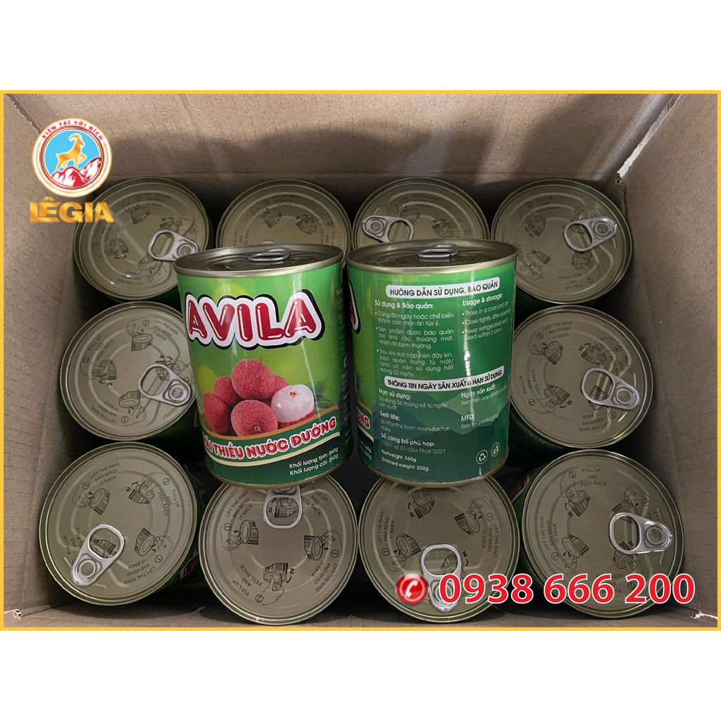 Vải Thiều Nước Đường Đóng Lon AVILA 565G